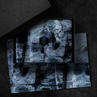 Grunge geverfde graffiti | Donkere marine en Denim Tissuepapier