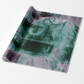 Grunge geverfde graffiti | Moody Plum Paars Green Cadeaupapier (Uitgerold)