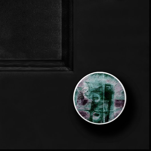 Grunge geverfde graffiti | Moody Plum Paars Green Keramische Knop