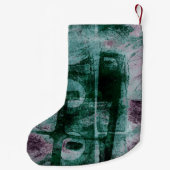 Grunge geverfde graffiti | Moody Plum Paars Green Kleine Kerstsok (Achterkant)