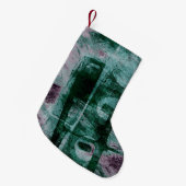 Grunge geverfde graffiti | Moody Plum Paars Green Kleine Kerstsok (Voorkant (Hangend))