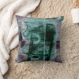 Grunge geverfde graffiti   Moody Plum Paars Green Kussen