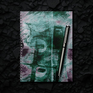 Grunge geverfde graffiti   Moody Plum Paars Green Notitieboek