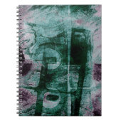 Grunge geverfde graffiti | Moody Plum Paars Green Notitieboek (Voorkant)