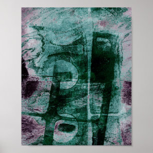 Grunge geverfde graffiti   Moody Plum Paars Green Poster