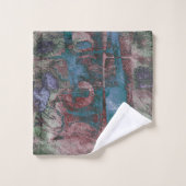 Grunge geverfde graffiti | Rust Red Blue Taupe Bad Handdoek (Wasdoekje)