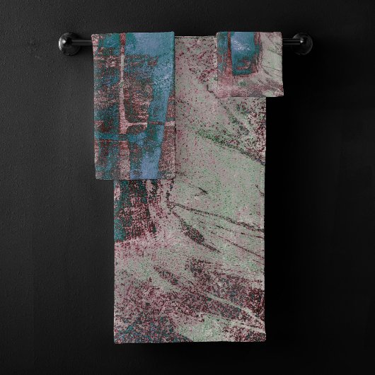 Grunge geverfde graffiti | Rust Red Blue Taupe Bad Handdoek