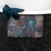 Grunge geverfde graffiti | Rust Red Blue Taupe Badmat