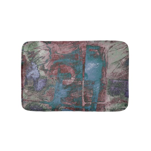 Grunge geverfde graffiti | Rust Red Blue Taupe Badmat (Voorkant)