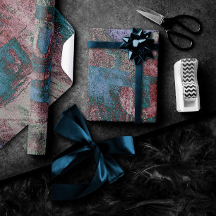 Grunge geverfde graffiti   Rust Red Blue Taupe Cadeaupapier