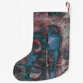 Grunge geverfde graffiti | Rust Red Blue Taupe Kleine Kerstsok (Achterkant)