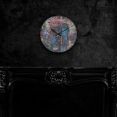 Grunge geverfde graffiti | Rust Red Blue Taupe Ronde Klok