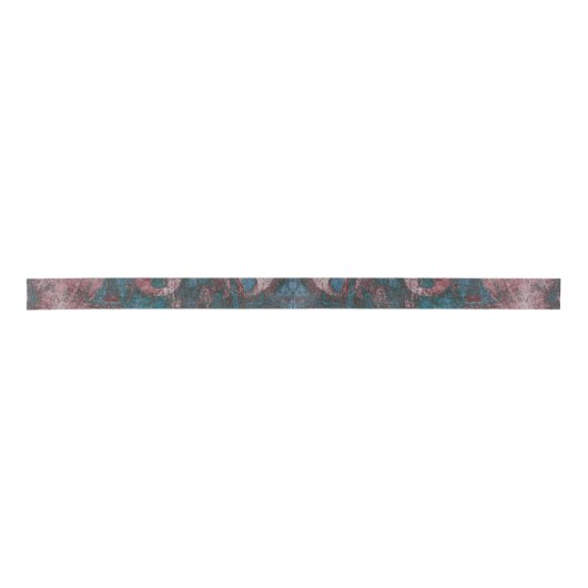 Grunge geverfde graffiti | Rust Red Blue Taupe Satijnen Lint (Voorkant)