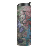 Grunge geverfde graffiti | Rust Red Blue Taupe Thermosbeker (Gedraaid links)