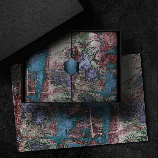 Grunge geverfde graffiti | Rust Red Blue Taupe Tissuepapier
