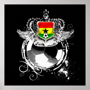 Grunge Ghana Black sterren Warrior Kings Gifts Poster