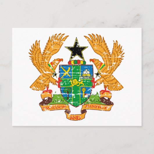 Grunge Ghana mantel of arms design Briefkaart (Voorkant)
