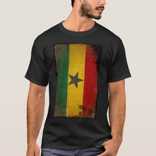  Grunge Ghana-vlag T-shirt (Voorkant)