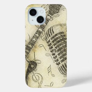 Grunge Gitaar en Microfoon iPhone Case