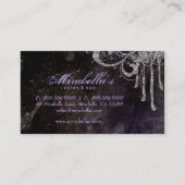 Grunge Glitter Salon Spa Black Paars Silver Visitekaartje (Achterkant)