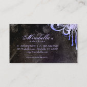Grunge Glitter Salon Spa Black Paars Visitekaartje (Achterkant)