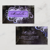 Grunge Glitter Salon Spa Black Paars Visitekaartje (Voorkant / Achterkant)