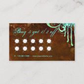 Grunge Glitter Salon Spa Brown Blue Loyalty Card (Achterkant)