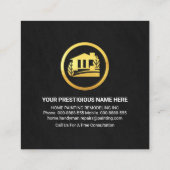 Grunge Gold Brush Rooftop Building Vierkante Visitekaartje (Achterkant)