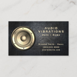 Grunge Gold-luidsprekeraudio-stereo-installatie Visitekaartje