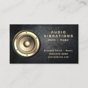 Grunge Gold-luidsprekeraudio-stereo-installatie Visitekaartje