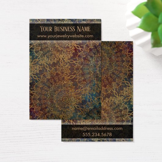 Grunge Gold Mandala Verzendhouder Kaarten Visitekaartje (Bureau)