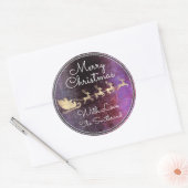 Grunge Gold Santa Reindester Slaaight met prettige Ronde Sticker (Envelop)