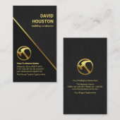 Grunge Gold Stripe Construction Contractor Visitekaartje (Voorkant / Achterkant)