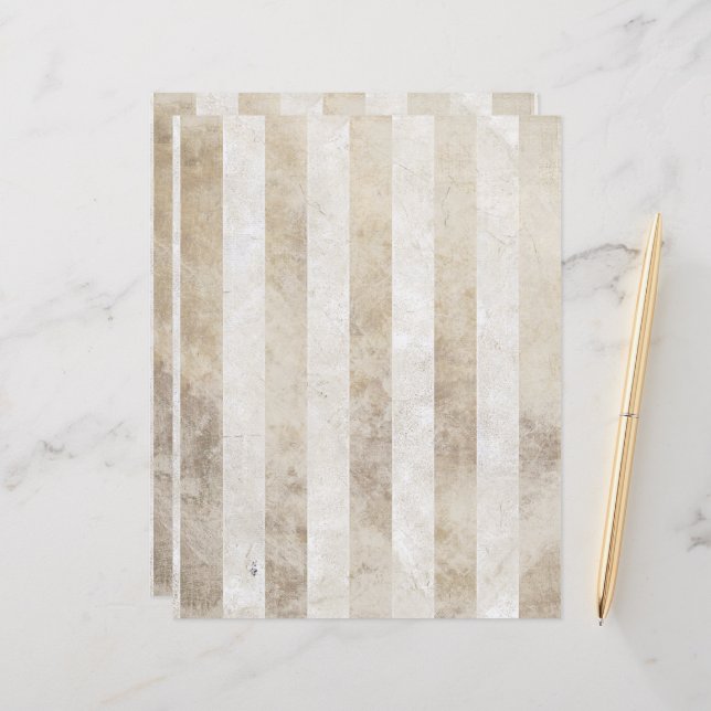 Grunge Gold Stripe Scrapbook-papier (Voorkant / Achterkant in situ)