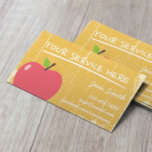 Grunge Gold Wood Textuur & Big Apple Visitekaartje