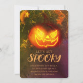 Grunge Golden Adult Pumpkin Spooky Halloween Kaart (Voorkant)