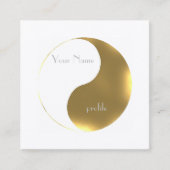 Grunge golden&white yin yang vierkante visitekaartje (Voorkant)
