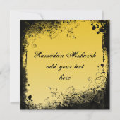 Grunge-Goth Gold and Black Ramadan Mosque Kaart (Achterkant)