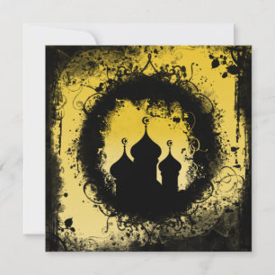 Grunge-Goth Gold and Black Ramadan Mosque Kaart