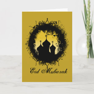 Grunge-Goth Gold and Black Ramadan Mosque Kaart