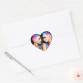 Grunge Gothic Lesbisch Liefde | Paar AI Art Hart Sticker (Envelop)