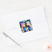 Grunge Gothic Lesbisch Liefde | Paar AI Art Vierkante Sticker (Envelop)
