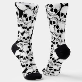 Grunge Gothic Skeleton Skulls Patterned Sokken