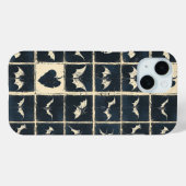 Grunge gotische vleermuizen en schedels denim patr Case-Mate iPhone case (Achterkant (horizontaal))