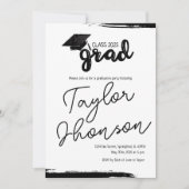 Grunge grad card with graduation hat kaart (Voorkant)