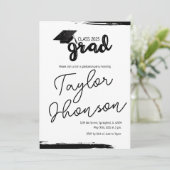 Grunge grad card with graduation hat kaart (Staand voorkant)