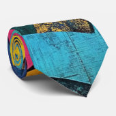 Grunge Graffiti Abstract in Roze Geel Blauw Stropdas (Opgerold)