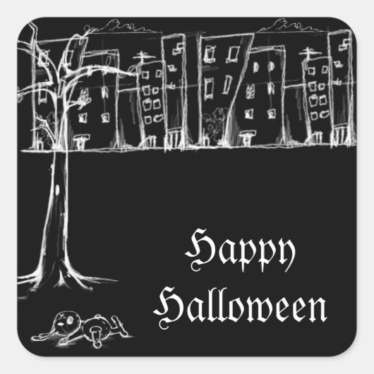 Grunge Graffiti Halloween Stickers (Voorkant)