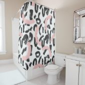 Grunge graffiti: kunstpenseelstreken. douchegordijn (In situ)