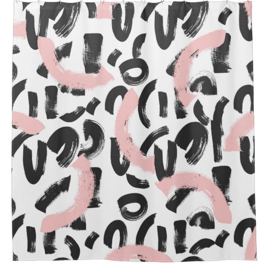 Grunge graffiti: kunstpenseelstreken. douchegordijn (Voorkant)